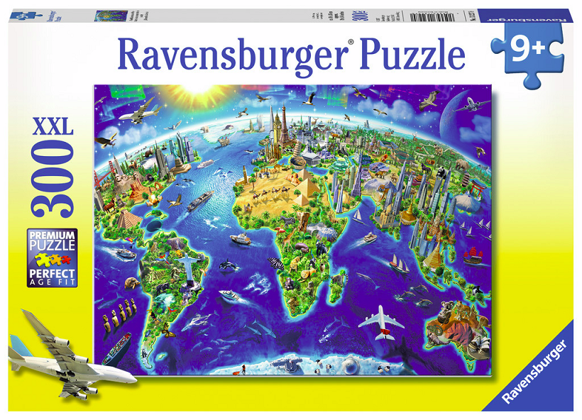 World Landmarks Map 300pc Puzzle – Ali Cat Toys